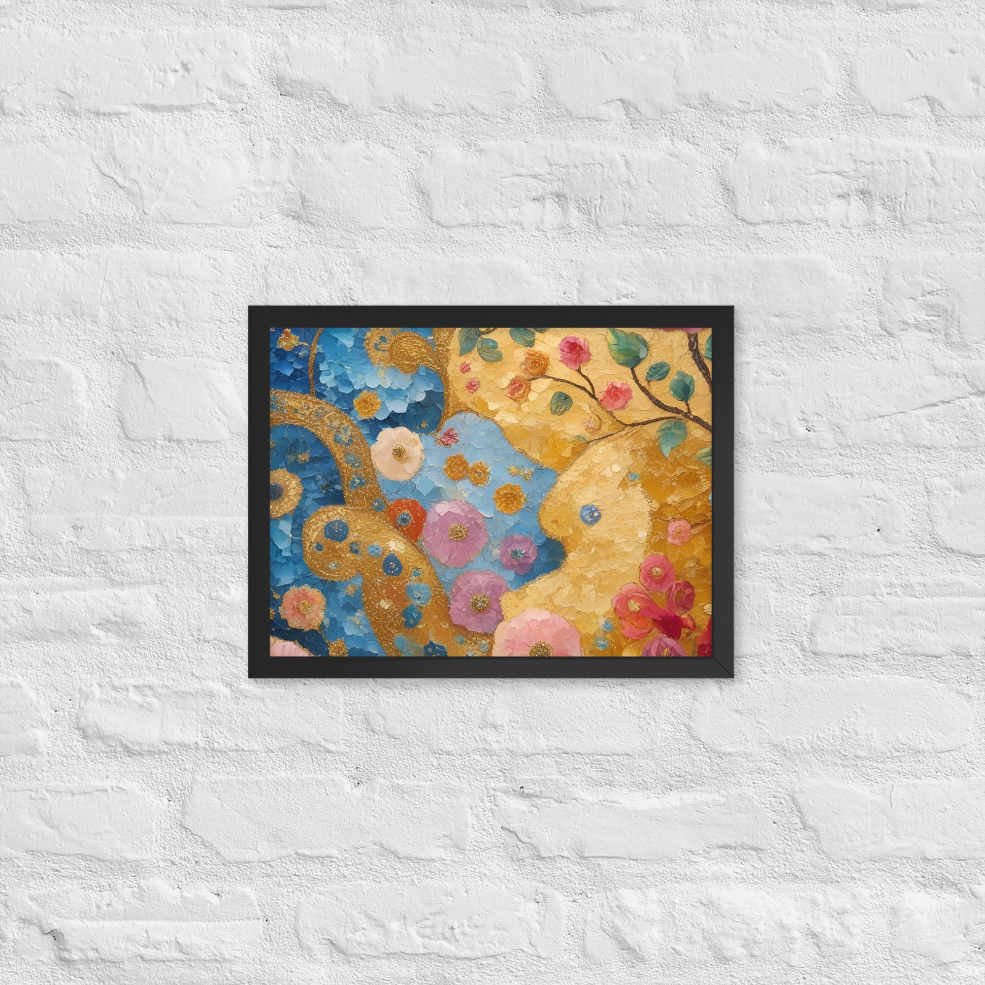 Klimt Inspired Abstract Golden Swirls Framed Poster - Captivating Klimt Inspired Abstract Art - Rosetta Creative Boutique